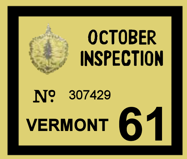 1961 Vermont INSPECTION Sticker